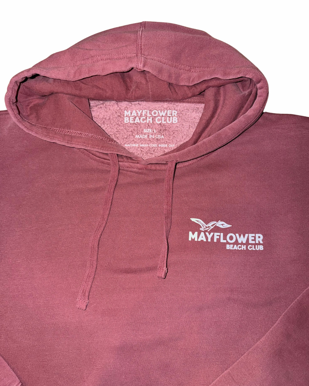 Mayflower Beach Club Signature Hoodie | Vintage Maroon